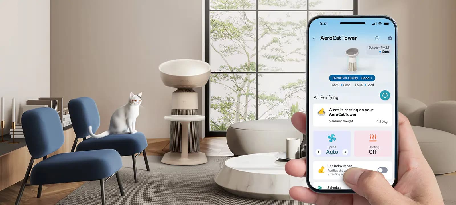 Clean air and cat weight and resting time, all in one place