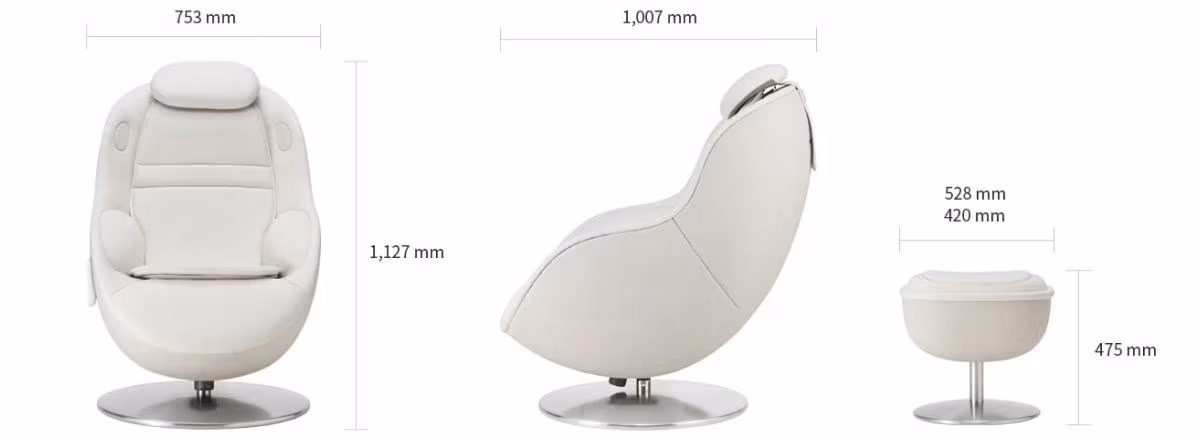 LG Massage Recliner dimensions