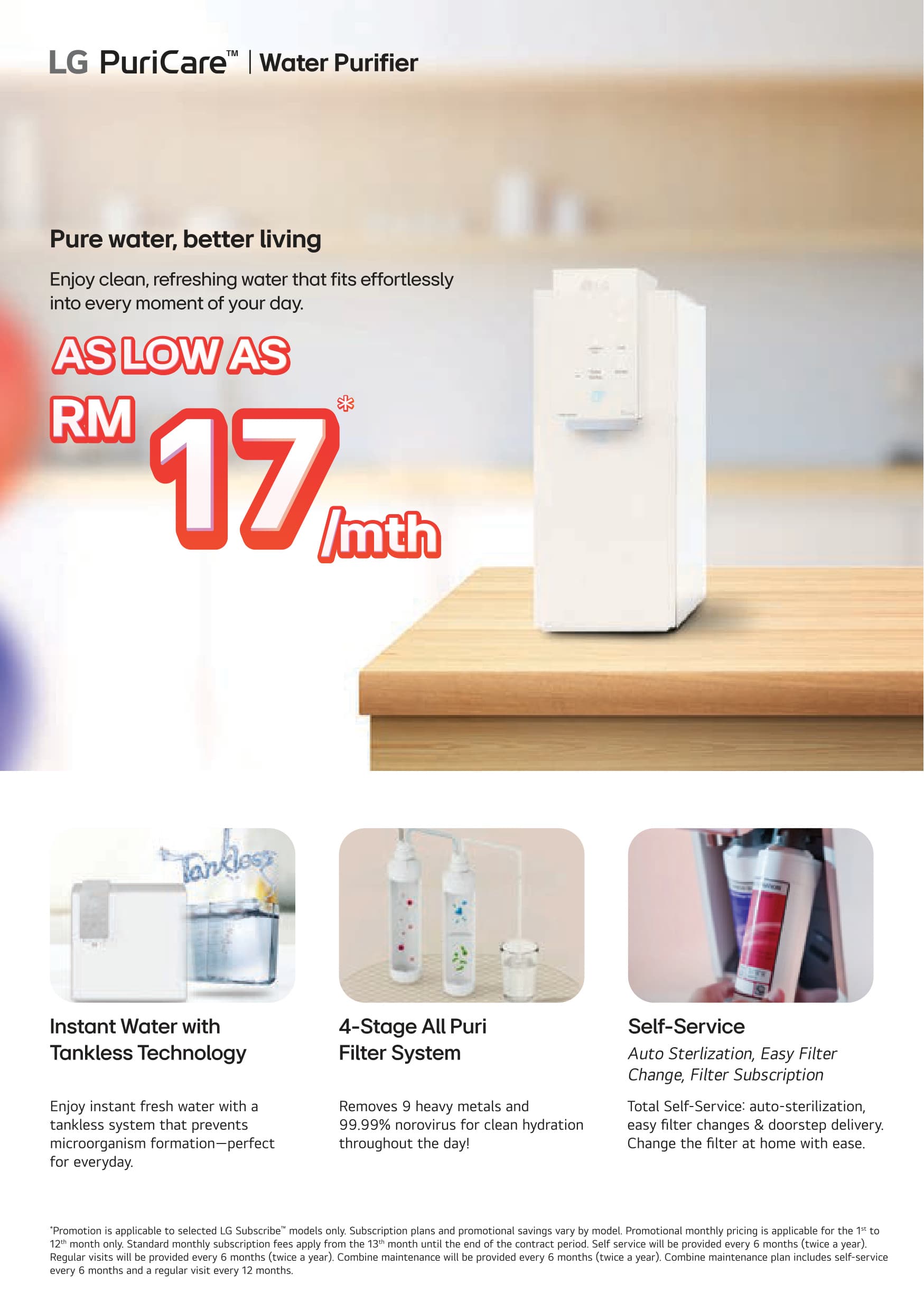 Penapis Air Tanpa Tangki LG PuriCare™