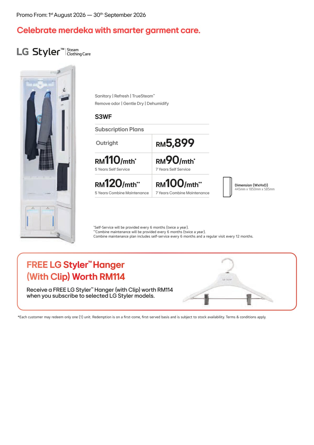 LG Styler™ + Penyangkut Baju Berklip PERCUMA