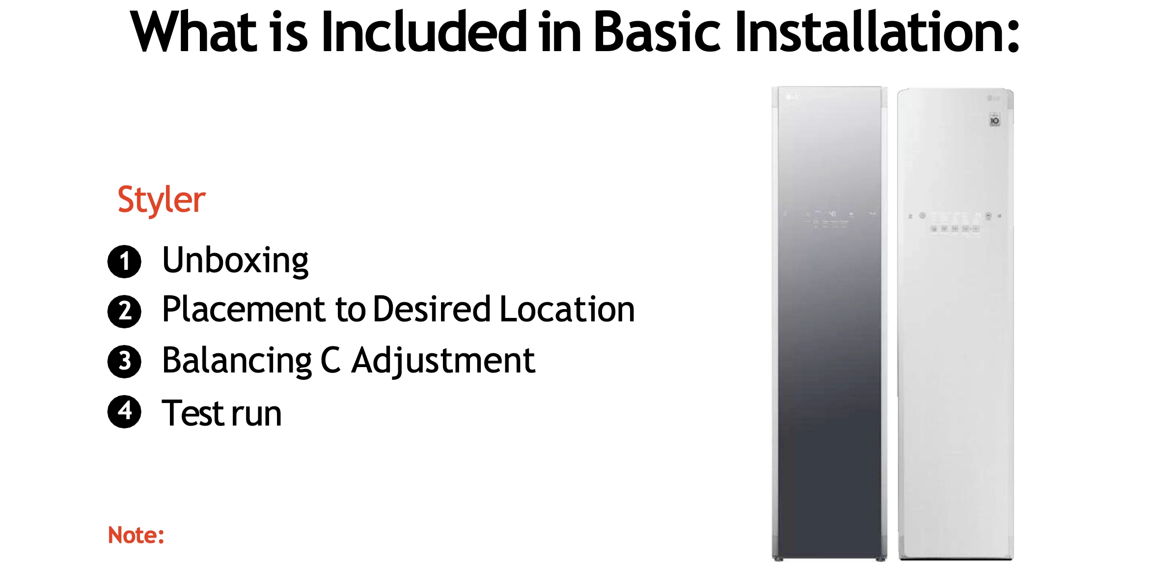 LG Styler instllation
