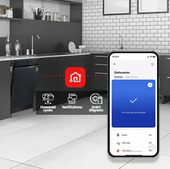 Connect for a smarter wash New wash cycles via the LG ThinQ™ app.