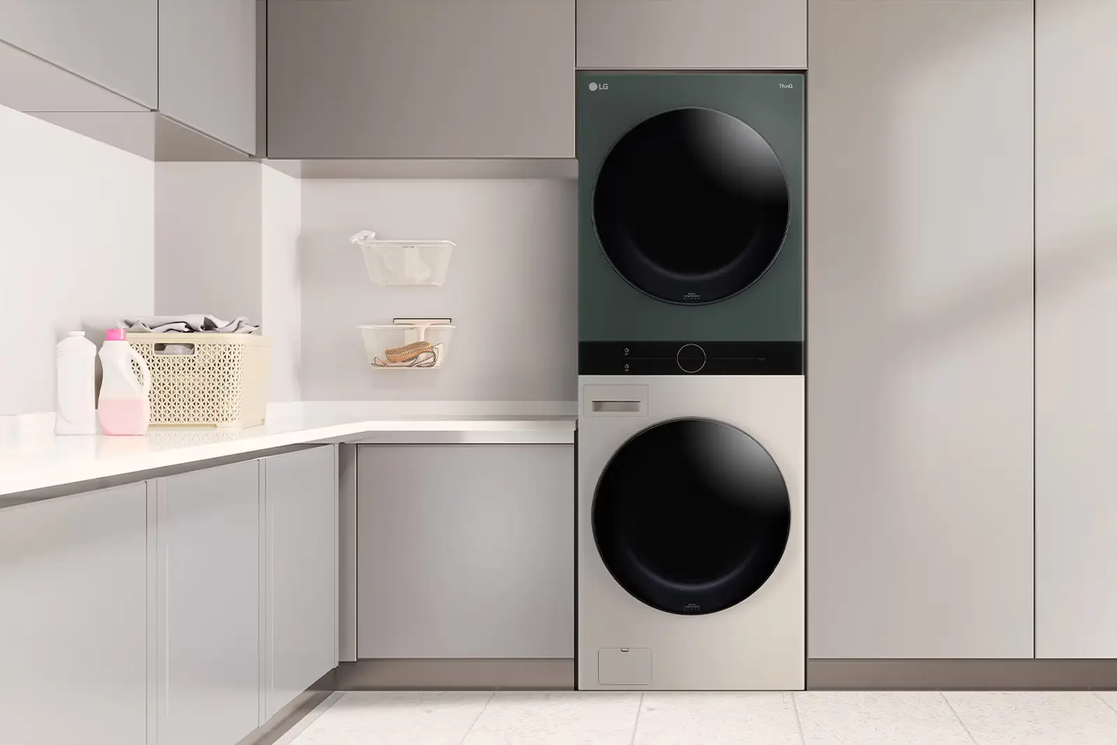 LG WashTower™ 14kg/10kg All-in-One AI Smart Washer Dryer - Black Steel - Image 7