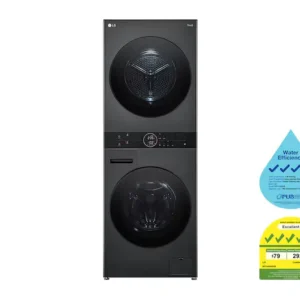 LG WashTower™ 14kg/10kg All-in-One AI Smart Washer Dryer - Black Steel