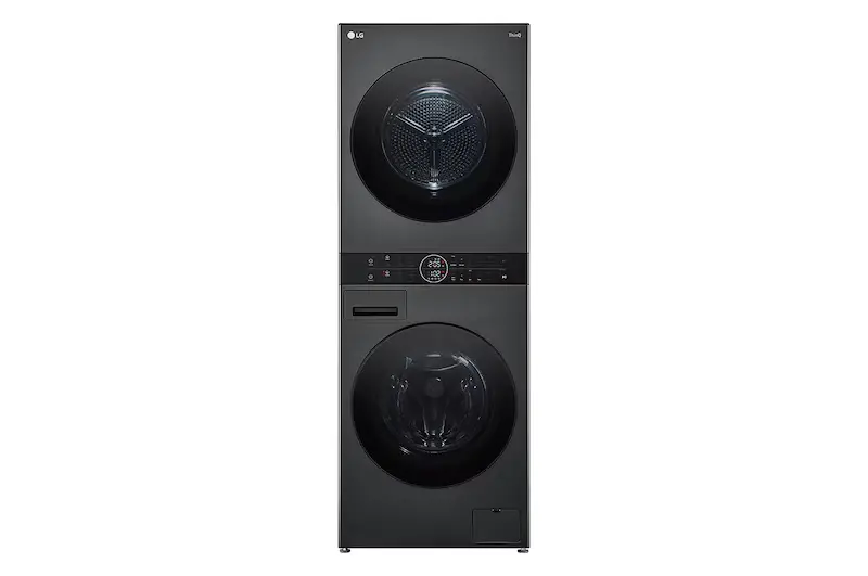LG WashTower™ 14kg/10kg All-in-One AI Smart Washer Dryer - Black Steel - Image 2