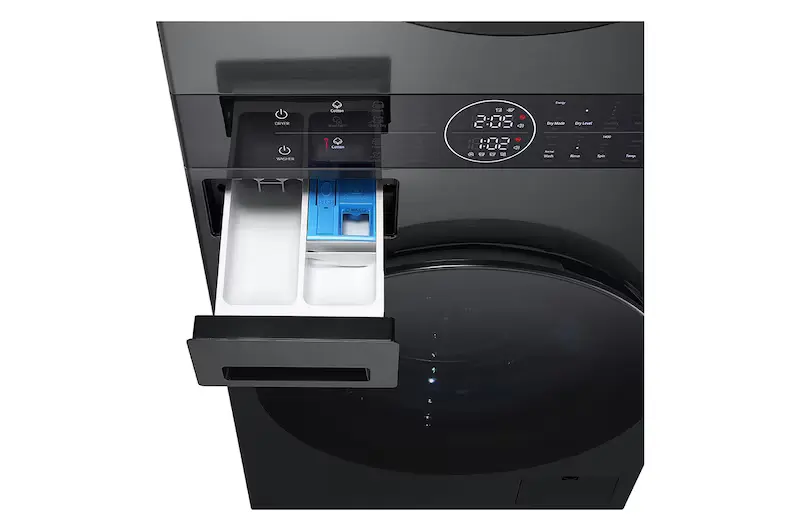LG WashTower™ 14kg/10kg All-in-One AI Smart Washer Dryer - Black Steel - Image 8
